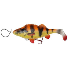 Laden Sie das Bild in den Galerie-Viewer, Savage gear 4D line thru perch. 20cm - 100g . Paddle tail realistic lures.