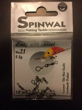 Cargar imagen en el visor de la galería, Spinwal Snap with swivel. Fishing loop. 100% hand made.
