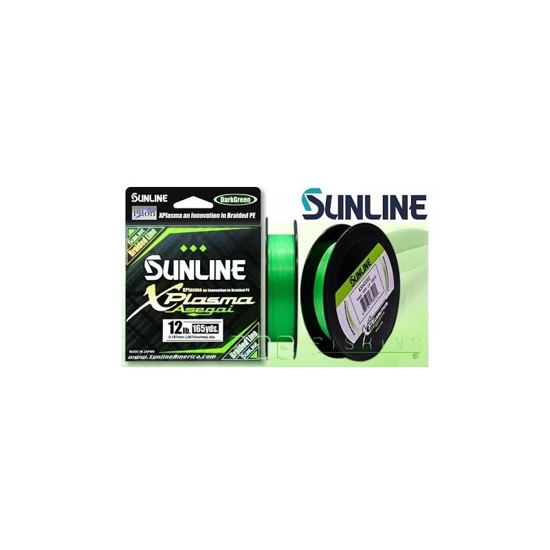 Sunline PE Asegai X plasma braided line. Lime green (150m - 165YDS