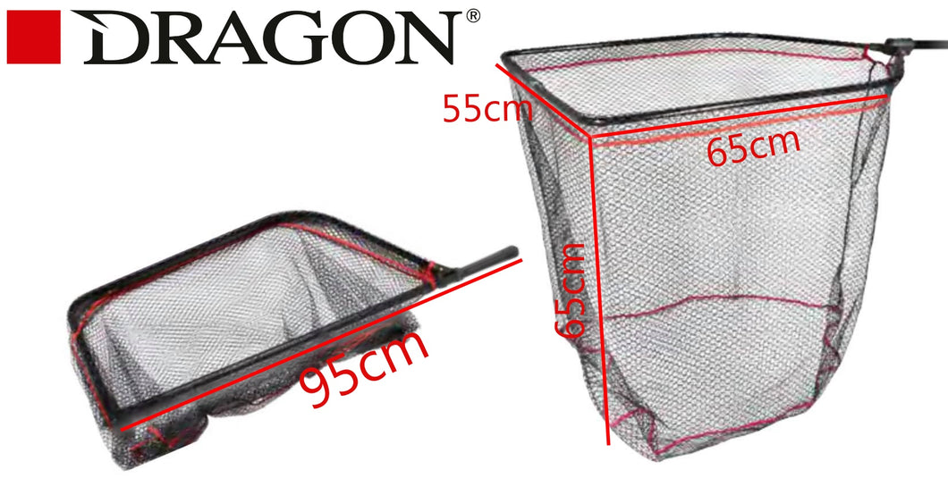 Dragon foldable landing net. Fish safe rubberised mesh . 4 sizes160cm-205 long tool