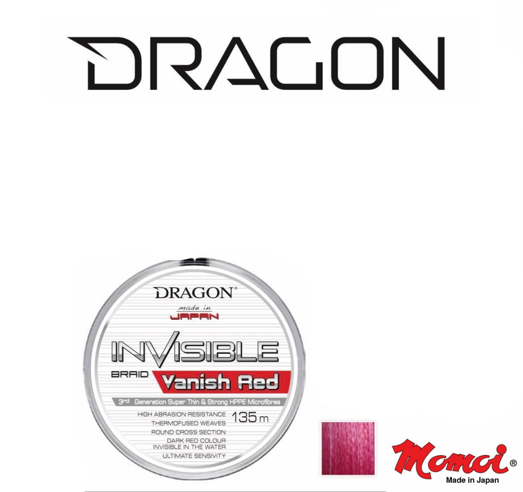 Dragon Invisible braid. Vanish Red 135m fishing line. – Predator maniac