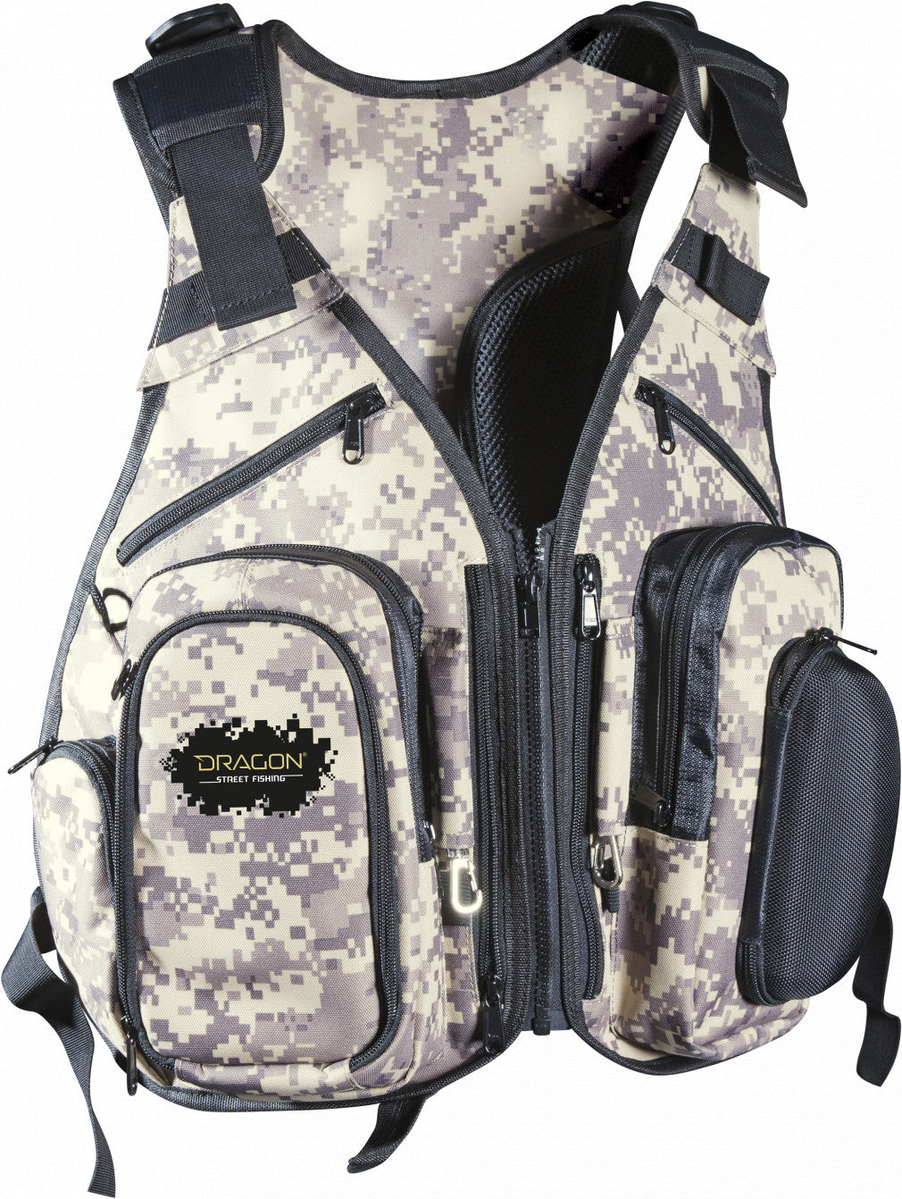 Dragon Street Fishing Technical Vest - Tech Pack with exchangeable bags . Fishing wear