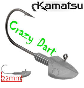 Kamatsu Crazy Dart . #1 hook fish head jig head.