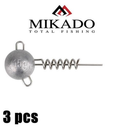 Mikado Jaws Cork Screw jig head. 3 pcs. per pack.