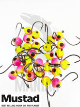 Load image into Gallery viewer, Mustad micro jig head. Hand painted . #1 hook size. 3 pcs.
