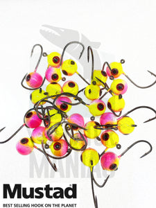 Mustad micro jig head. Hand painted . #1 hook size. 3 pcs.